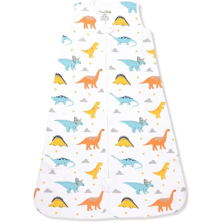 Baby-Schlafsack 1.0 TOG, Bio-Baumwolle Baby tragbare Decke mit Zwei-Wege-Reißverschluss, Swaddle Übergang Baby Schlafsack, Ganzjährig Schlafsack für Neugeborene Kleinkind Junge Mädchen, 0-6 Monate