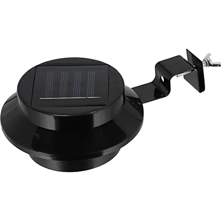 Cepewa Solar Dachrinnenleuchte, 2er Set LED Lampe aus Kunststoff und Eisen, 12x6x12cm, Outdoorbeleuchtung mit Solarpanel für bis zu 8 Stunden Licht – Bild 4
