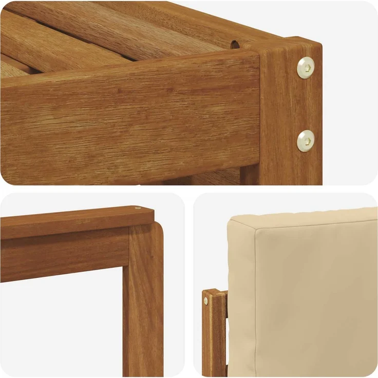 vidaXL Outdoor-Sofagarnitur 7 stk. 6-Sitzer Natur und Beige 3375158 – Bild 6