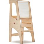 Bianconiglio Kids EVO Lernturm Höhenverstellbar mit abgerundeten Kanten, EN71/3, Handgemacht in Italien (KIDSAFE, Ganz natürlich - Naturholz ohne Lack)