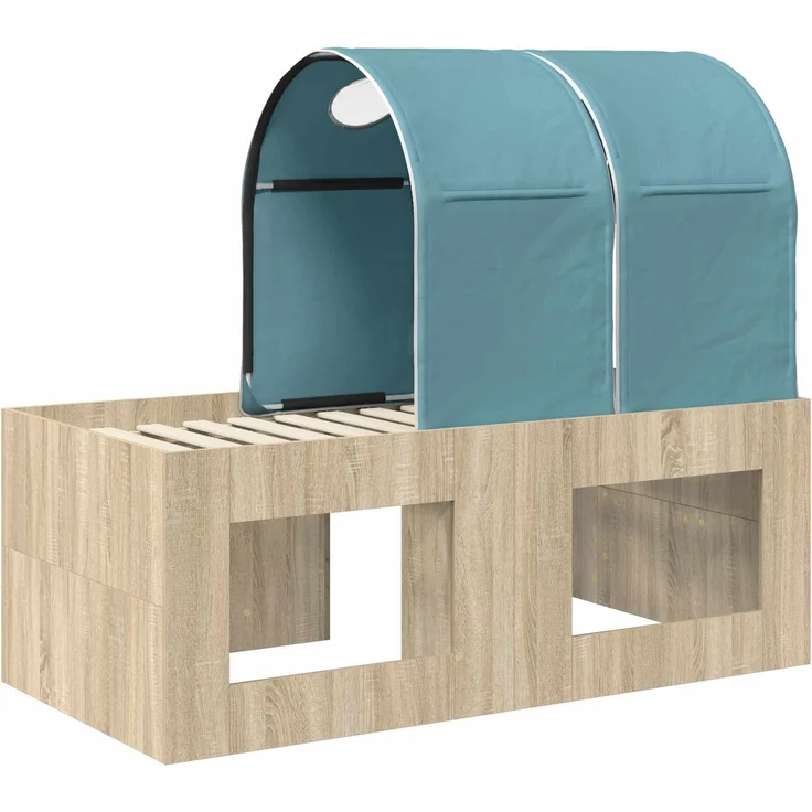 vidaXL Bett mit Tunnel 3 Stk. Artisian Eiche und Hellblau 3423516 – Bild 8