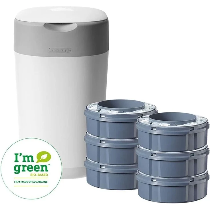 Tommee Tippee Twist & Click Starter Package Windeleimer + 6 Nachfüllpackungen Weiß – Bild 5