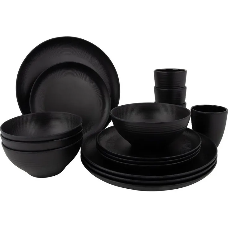 Bo-Camp Geschirr-Set Melamin Campinggeschirr Set Orville, Melamin, Reise Essgeschirr Teller Becher 16tlg