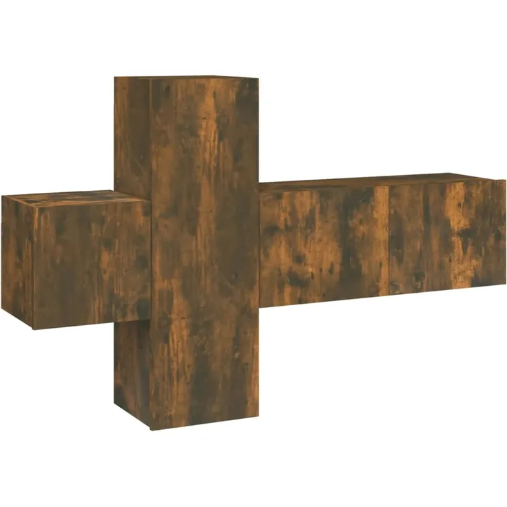 3-tlg. TV-Schrank-Set Räuchereiche Holzwerkstoff [3120224]