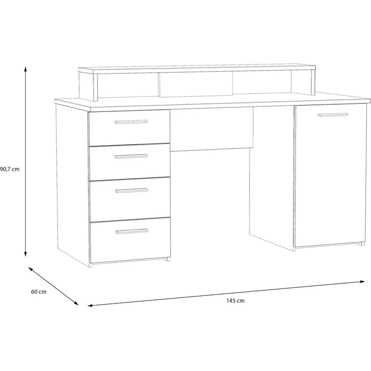 Schreibtisch 'Net' in Artisan Eiche und Salbei - 145 x 90,7 x 60 cm – Bild 10