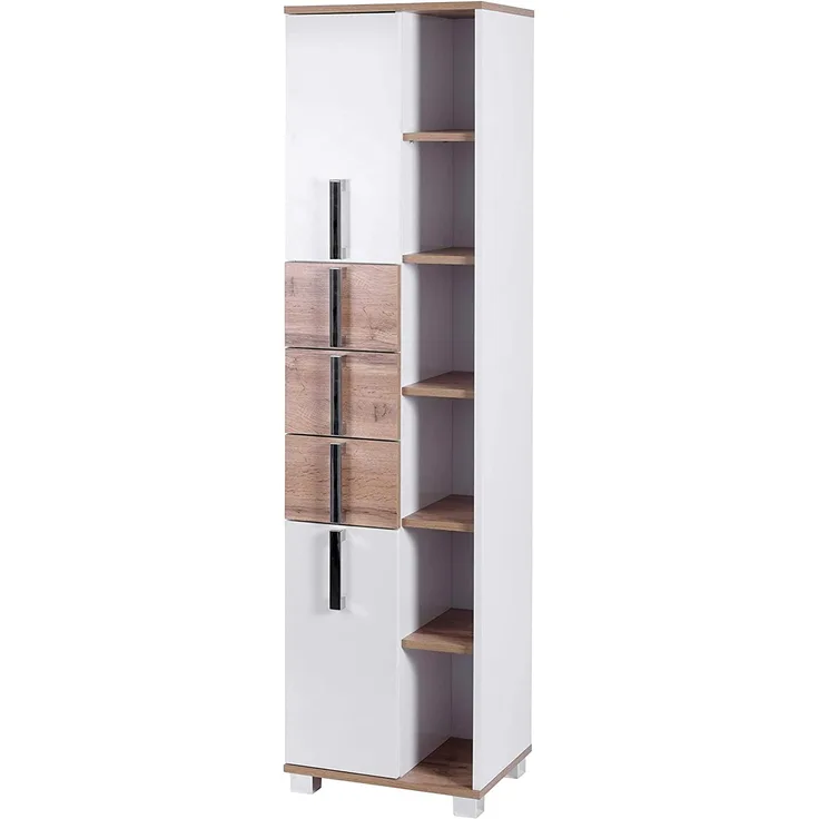 SCHILDMEYER Hochschrank offen Standschrank Badschrank Badezimmerschrank weiß