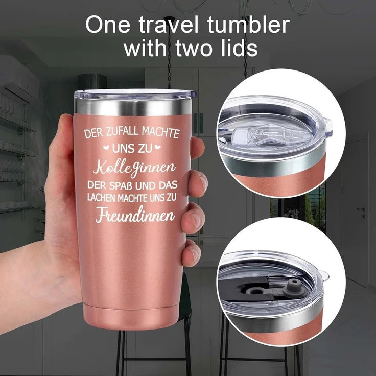 Livole Abschiedsgeschenk Kollegin 20oz Thermobecher mit Deckel und Strohhalm – Bild 5