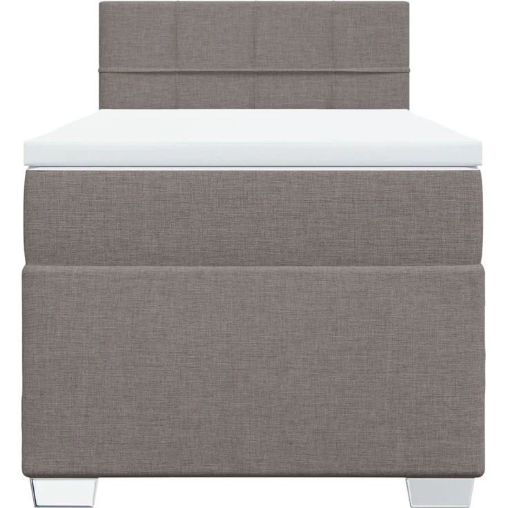 vidaXL Boxspringbett mit Matratze Taupe 90x200 cm Stoff 3288075 – Bild 6