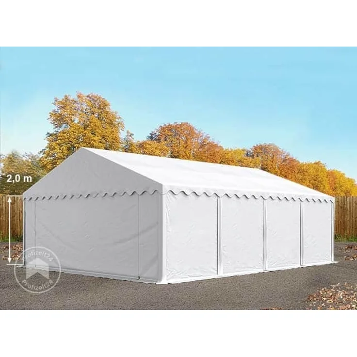 TOOLPORT Lagerzelt 5x8 m Zelthalle Unterstand Weidezelt PVC Plane 700 N wasserdicht in weiß
