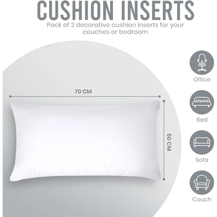 Utopia Bedding 2er Set Kissenfüllung 50x70 cm, Innenkissen Füllkissen Kopfkissen Sofakissen (Weiß) – Bild 3