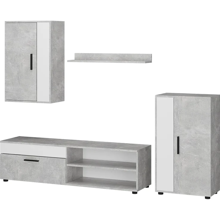 Wohnwand Berno Beton set, 4 Teile Vicco – Bild 1