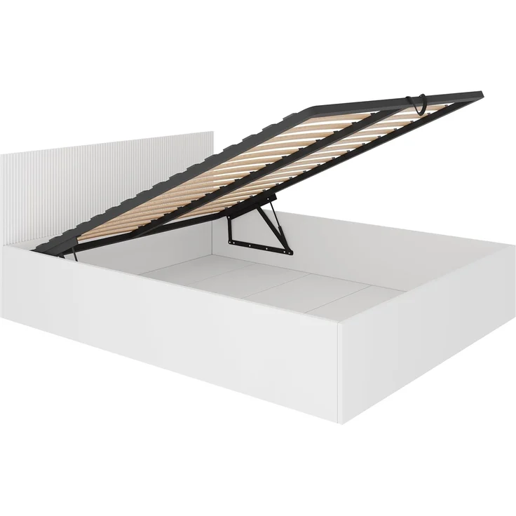 Bett Tireno (Farbe: Weiß Velvet, Größe: 160 x 200) – Bild 5