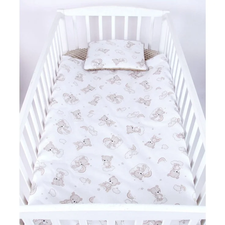 Babydecke BABYLUX Babydecke Krabbeldecke MINKY Kuscheldecke 75x100 cm+KISSEN, BabyLux, K138 - Bären – Bild 3