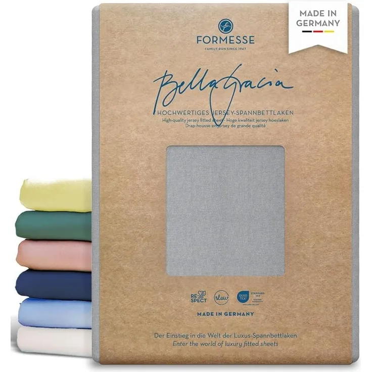 Formesse Spannbetttuch Bella Gracia La Piccola | Für Boxpring Topper 160x190-200 cm grau (0701)