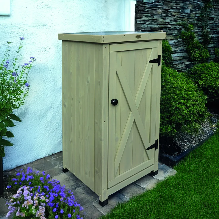 HABAU Gartenschrank "Kompakt" aus Holz, Grau, 45 x 45 x 91 cm – Bild 7