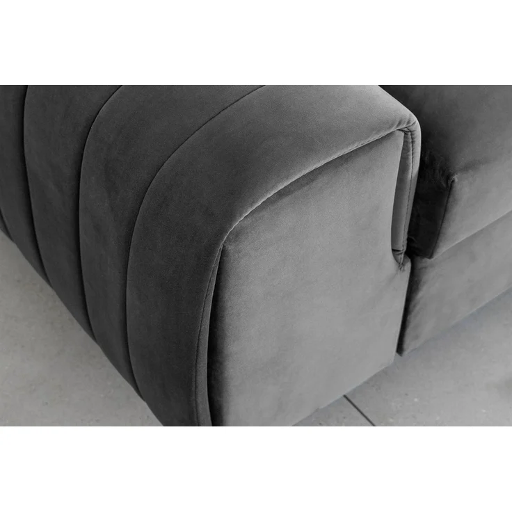 Sofa 3-Sitzer mit Schlaffunktion Schlafsofa ELENI Stoff Monolith Grau – Bild 4