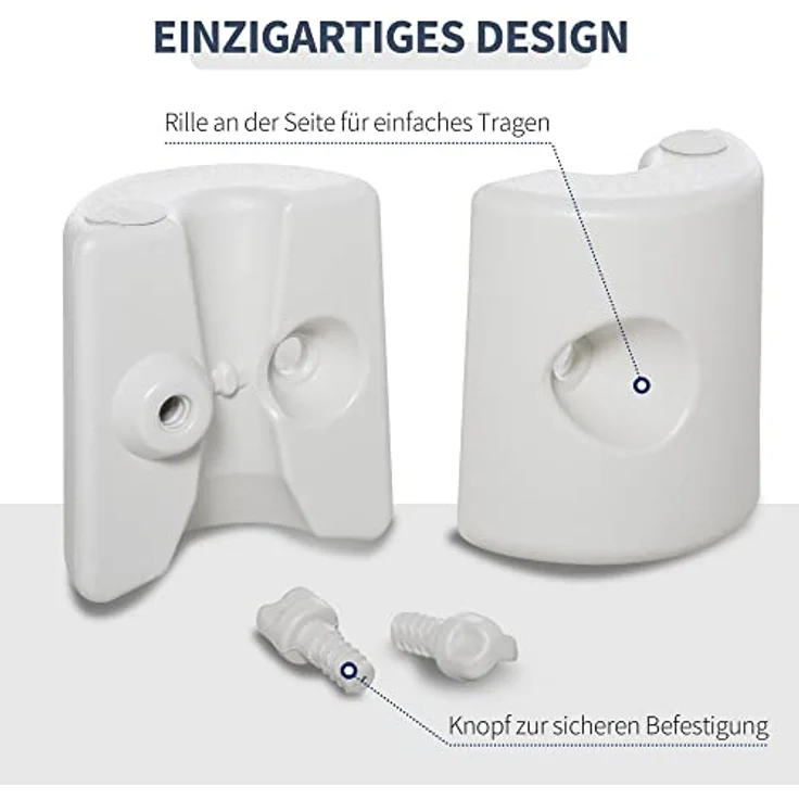 Outsunny Sonnenschirmständer, Standfuß aus Kunststoff, Weiß, 24x22 cm, stabiler Sonnen- & Sichtschutz – Bild 5