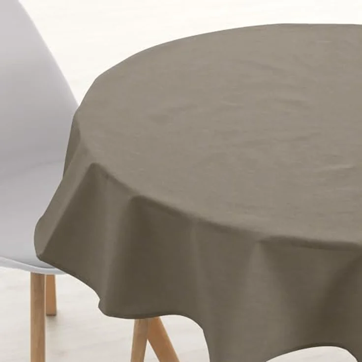 BELUM Tischdecke rund, Durchmesser 180, schmutzabweisend, 100% harzbeschichtete Baumwolle, Tischdecke ohne Wachstuch, Tischdecke aus Baumwolle, wasserdicht, schmutzabweisend, flüssigkeitsabweisend – Bild 2