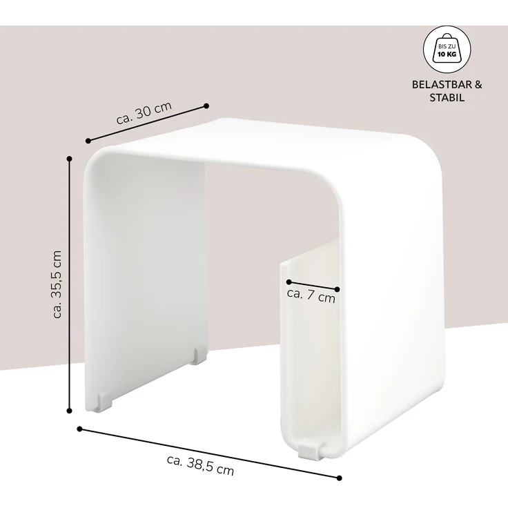 Acryl Beistelltisch mit Magazinhalter 2in1, weiß-matt – Bild 7