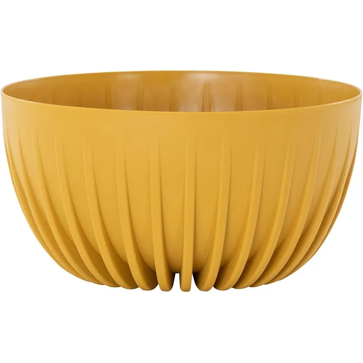 Pflanzschale PALMA curry 30 cm Kunststoff | Runde Blumenschale wetterfest UV-beständig für Innen- und Außenbereich modern schlicht