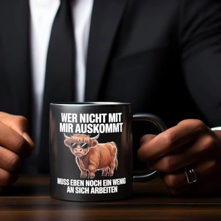 speecheese Tasse Hochlandrind Tasse - du musst an dir arbeiten – Bild 5