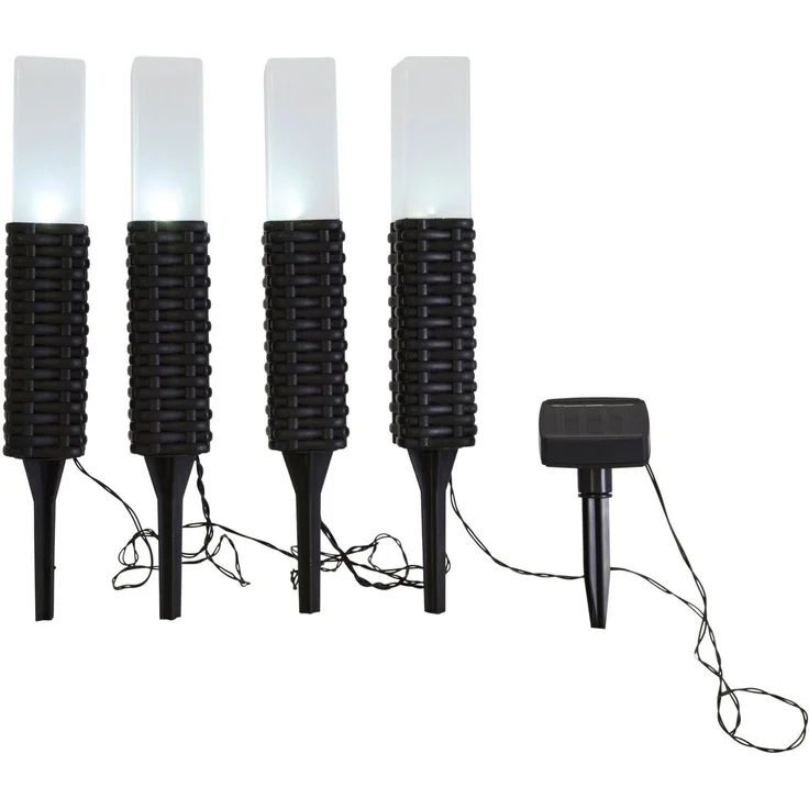 Näve Solar-Gartenleuchte LED mit Dämmerungssensor Merle 26 cm schwarz 4er Set – Bild 1