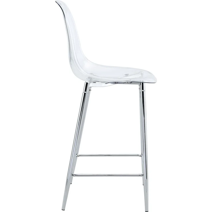 Transparentes Barhocker-Set, 4er-Pack, mit Metallgestell in Silber/Gold/Schwarz, Moderne Design-Stühle für Küche, Bar oder Esszimmer (Nur Stühle, ohne Tisch)--Silber--102x45x51cm--CHENHAONING – Bild 2