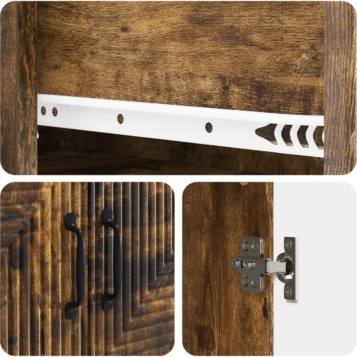 vidaXL Schrankset 2 pcs Geräucherte Eiche 66 x 34,5 x 90 cm 3416642 – Bild 7