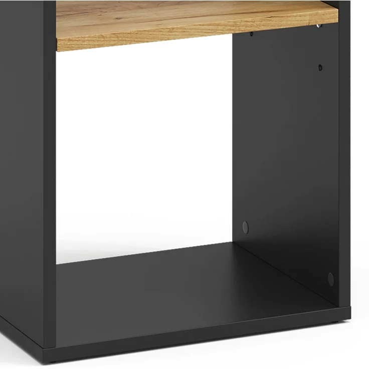Bücherregal Tomy Anthrazit/Goldkraft Eiche 40 x 74 cm mit 2 offenen Fächern Vicco – Bild 5