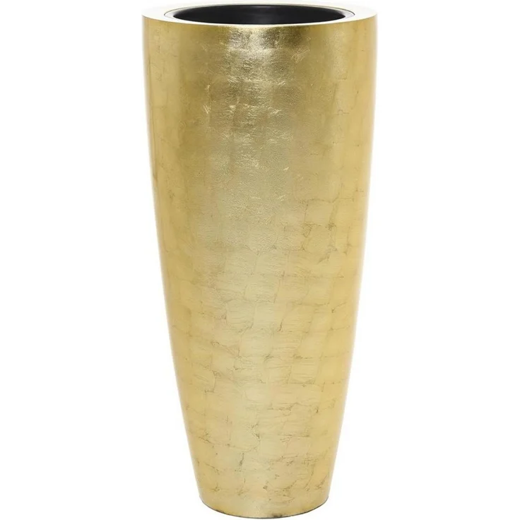 VIVANNO Pflanzkübel Exklusiver Fiberglas "City", Gold Hochglanz 47x100 cm – Bild 1