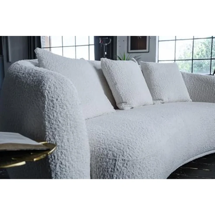 KAWOLA 3-Sitzer RADA, Sofa Couch Stoff cremeweiß 209x109 cm – Bild 4