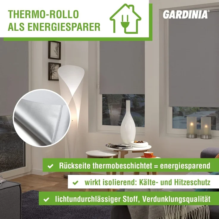 Gardinia EasyFix Thermo Rollo weiß 75 x 150 cm – Bild 11