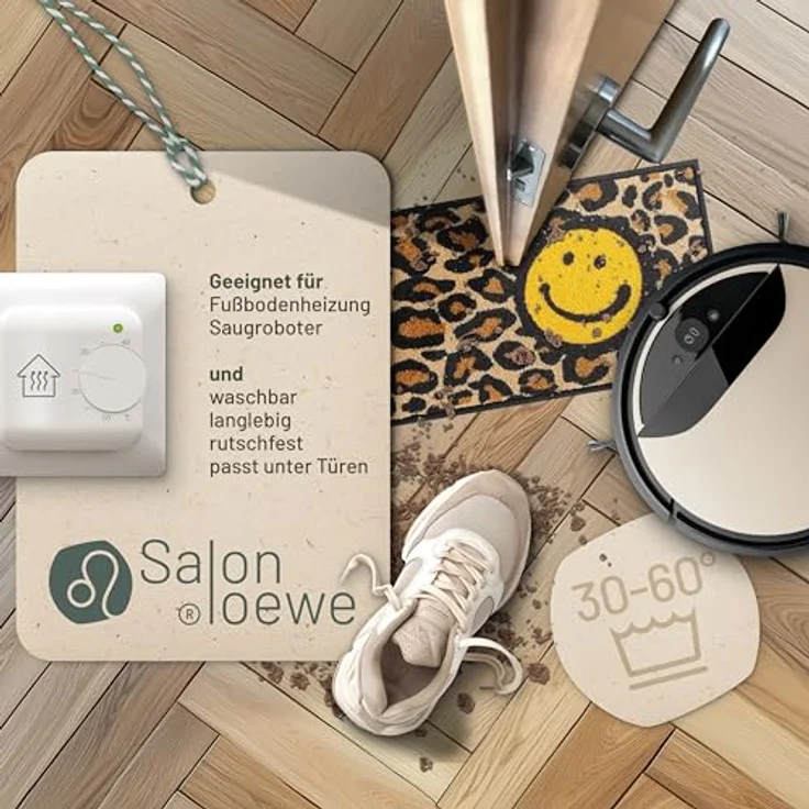 Salonloewe Fußmatte Fußmatte "Smile Leo", eckig, Höhe: 7 mm, Motiv – Bild 4