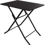 AKTIVE 61046 – Klappbarer Gartentisch, quadratische Terrasse, Beistelltisch, zusammenklappbar, schwarz, 70 x 50 x 70 cm, leicht und robust, Metallrahmen, Kleiner Terrassentisch für den Außenbereich