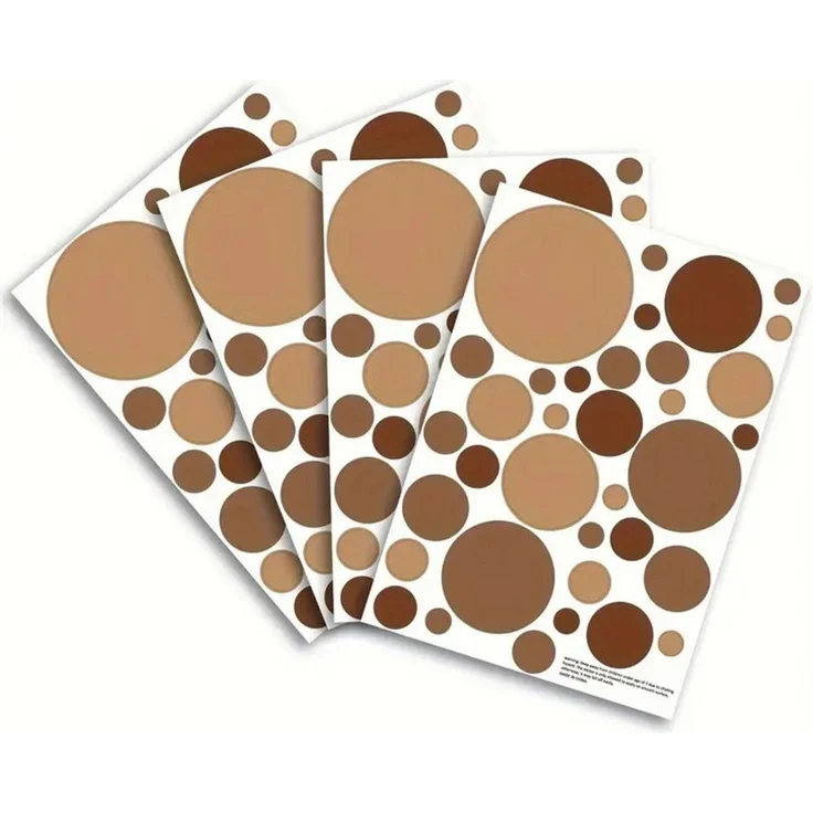 Montegoni Wandsticker 4 Stück Boho Brown Dot Pattern Wandaufkleber, selbstklebend, (Schlafzimmer, Wohnzimmer), Abnehmbar, modern, aus Kunststoff, selbstklebend, mit Glitzerakzenten. – Bild 3