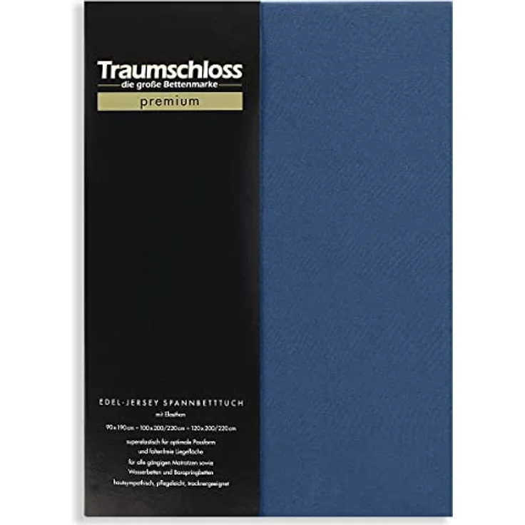 Traumschloss Premium Edel-Jersey Spannbettlaken marine 140-160x200-220 – Bild 2