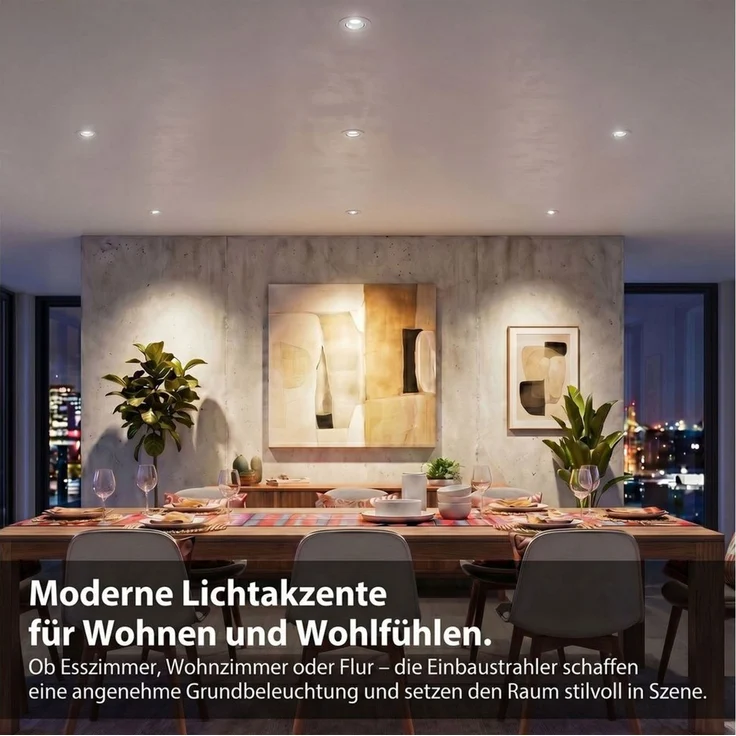Maxkomfort LED Einbaustrahler 3/6/12er Set - schwenkbar & Ultraflach, Neutralweiß 4000K, LED fest integriert, Deckenspots Schwarz/Weiß/Silber - Einbauspots IP20 Ø90mm – Bild 2