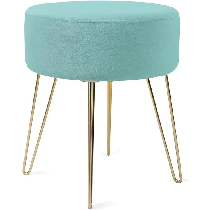Zedelmaier Sitzhocker Runder Sitzhocker Samt Schminktisch Fußhocker Ottoman Metallbeinen (HS-ZD12C, ZDV41)