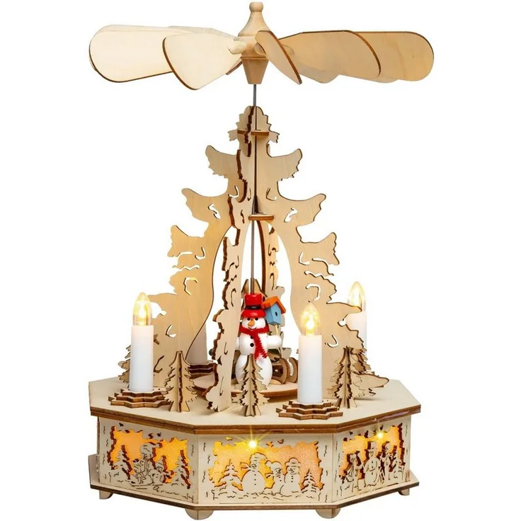 SIKORA Weihnachtspyramide mit LED Beleuchtung und elektrischem Antrieb Pyramide Deko - P31