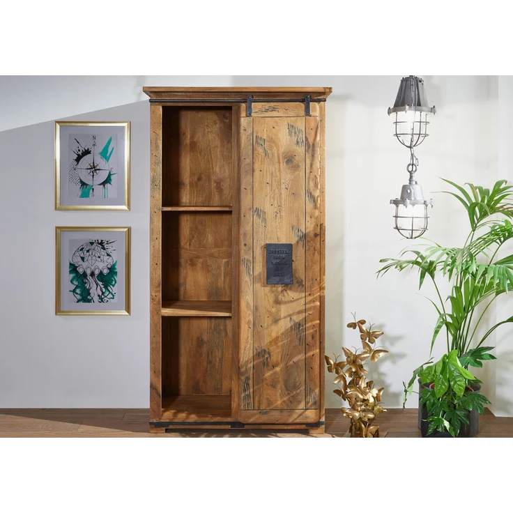 Schrank Mango 100x50x190 natur lackiert RAILWAY #115 – Bild 3