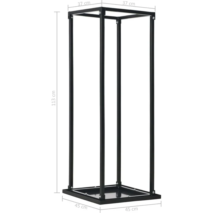 vidaXL Brennholzregal mit Boden Schwarz 37 x 37 x 113 cm Stahl 284702 – Bild 6