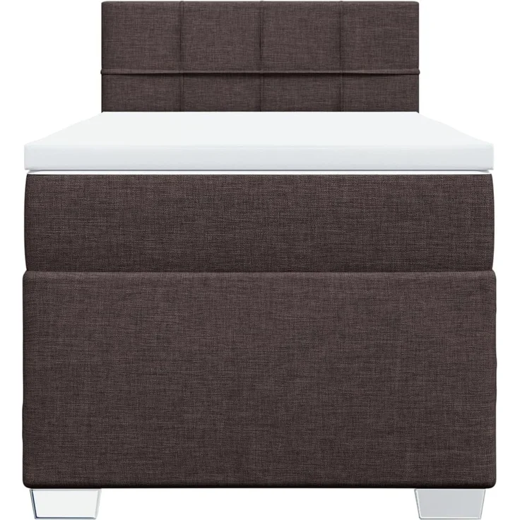 vidaXL Boxspringbett mit Matratze Dunkelbraun 100x200 cm Stoff 3285802 – Bild 4