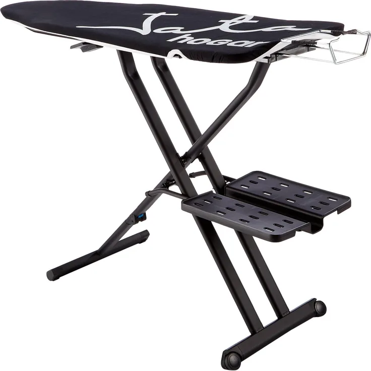 Jata Hogar XL Optima Pro Bügeltisch Höhenverstellbar und zusammenklappbar, Metall, Schwarz, 118 x 47 x 15 cm