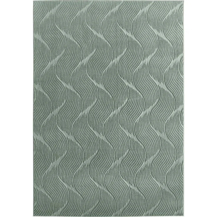 TaraCarpet Teppich TaraCarpet Homestyle 392 Shell, rund, Höhe: 10 mm, Felloptik hoch-tief weich waschbar Düne grün 80x80 rund – Bild 4