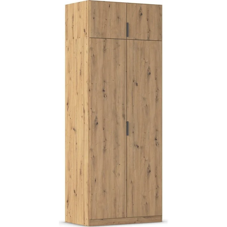 Rauch Möbel Lagoa, Kleiderschrank, Garderobe für Schlafzimmer, Kinderzimmer, Jugendzimmer 4-türig, mit Zubehör Classic, Farbe Eiche Artisan, Holz, Breite 91 – Bild 1