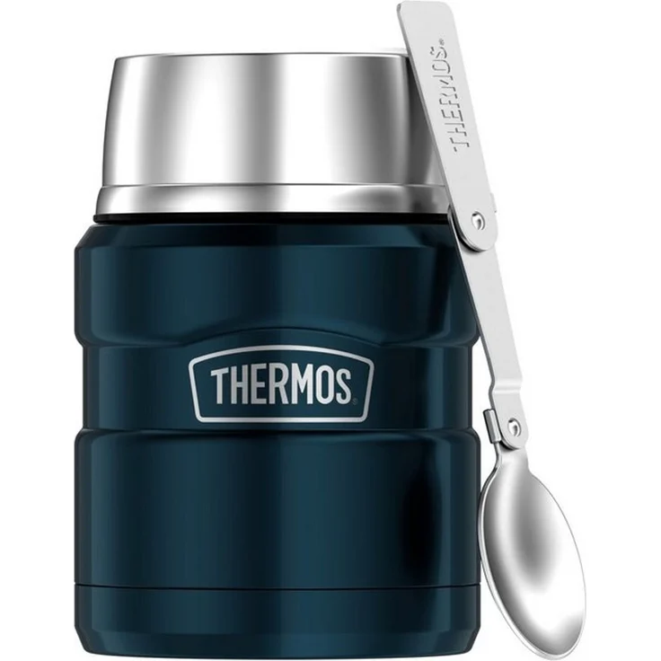 THERMOS STAINLESS KING Thermobehälter für Essen ice grey 0,47l - Edelstahl, absolut dicht, hält Speisen 9h heiß & 14h kalt, mit klappbarem Löffel, BPA-frei – Bild 4