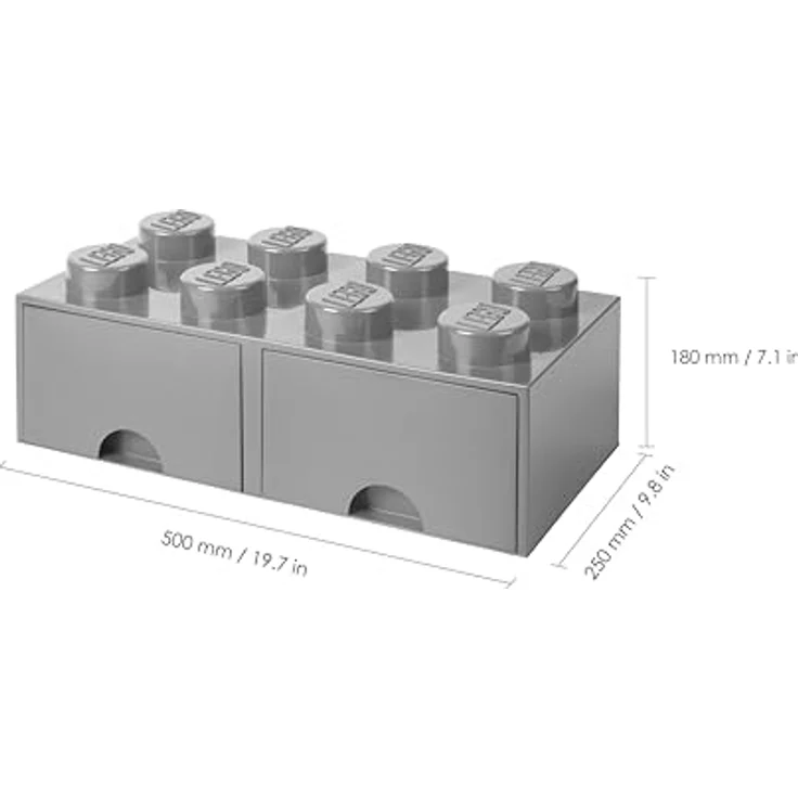 Lego 'Storage Brick 8' Aufbewahrungsbox grau mit 2 Schubladen – Bild 4