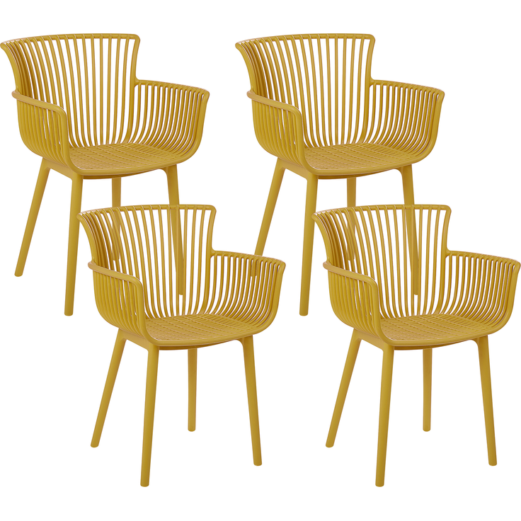 Gartenstuhl 4er Set PESARO Gelb