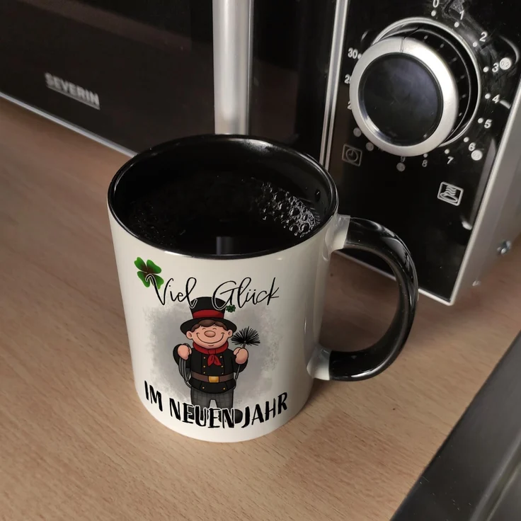 speecheese Tasse Viel Glück Kaffeebecher mit Schornsteinfeger – Bild 5