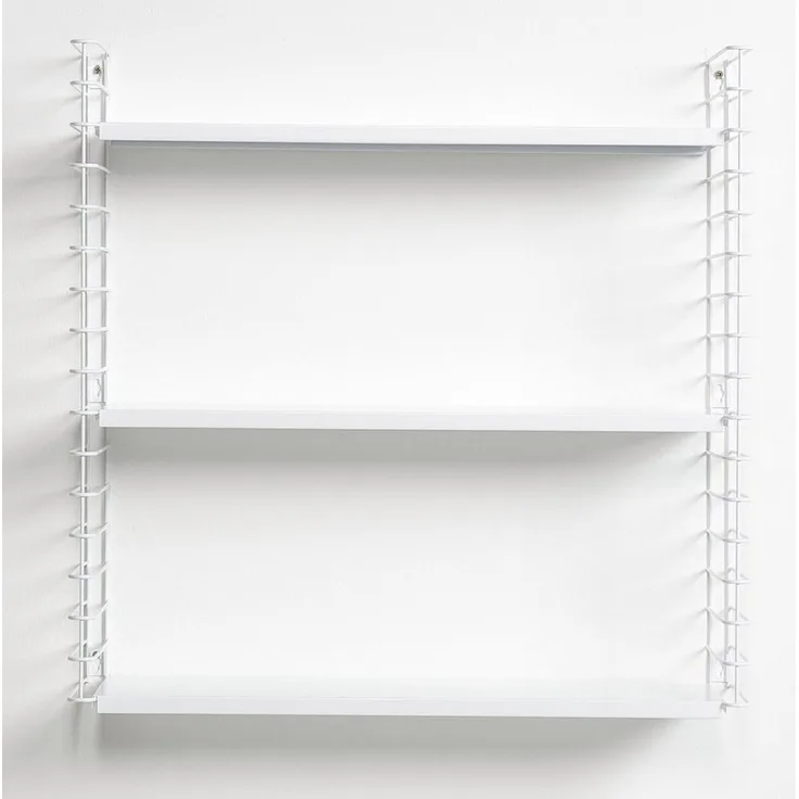 METALTEX 377603014 Bücherregal TOMADO mit 3 weißen Böden u. weißen Seiten / Hängeregal / TOMADO-Regalsystem